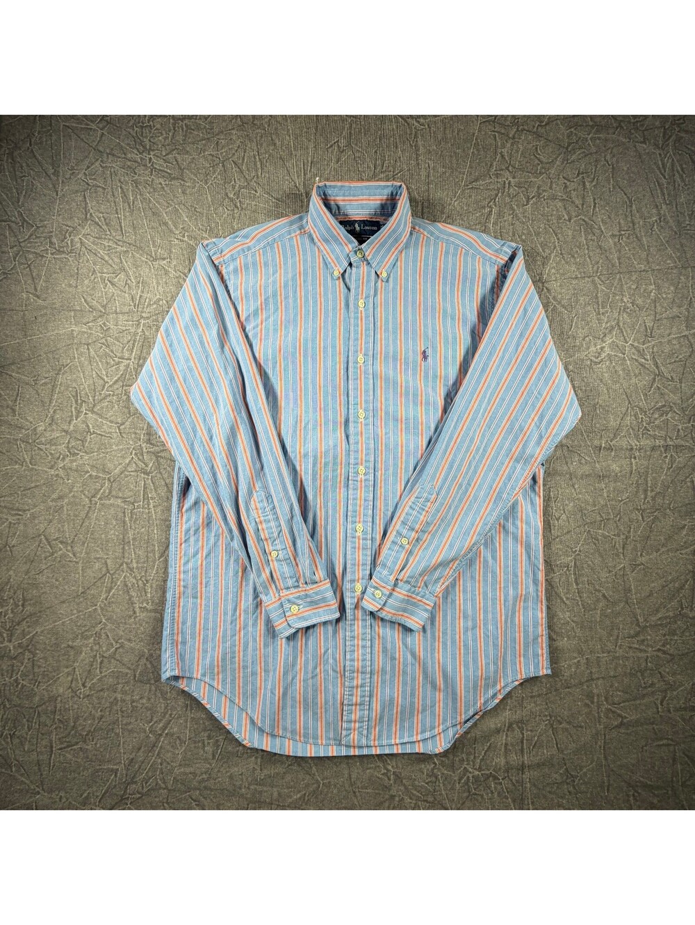 Ralph Lauren Classic Fit Purple Pony Mens M Blue Shirt